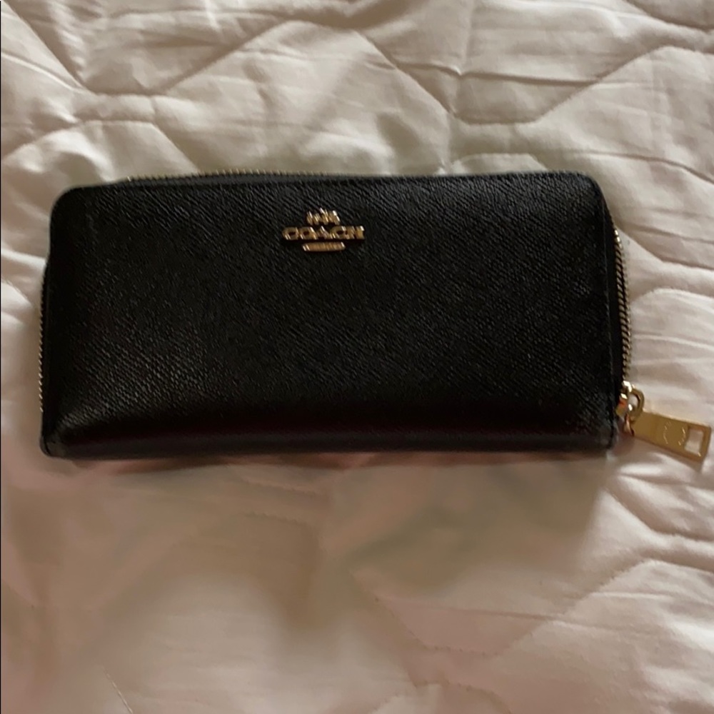 Coach wallet, black leather